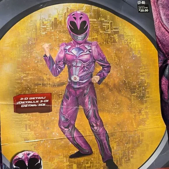 BRAND NEW KIDS PINK POWER RANGER COSTUME KIT - Picture 8 of 12